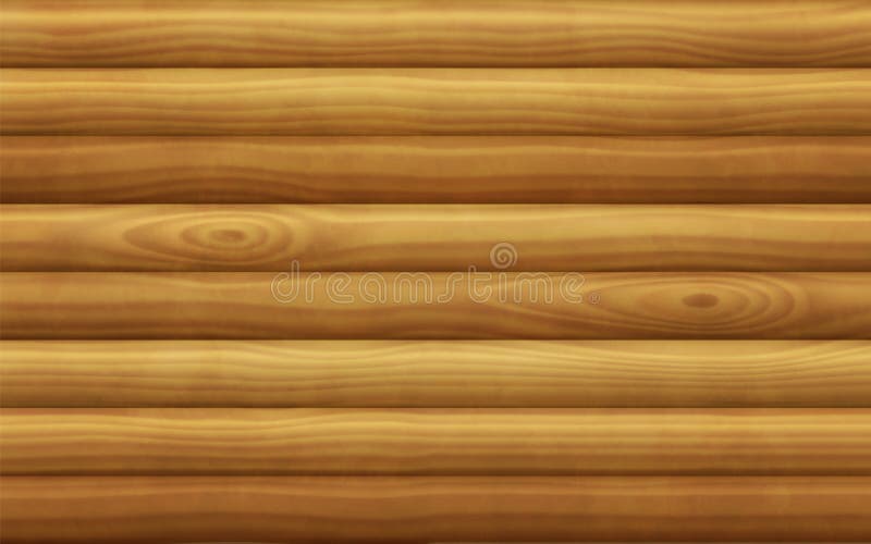 Wooden wall of log cabin with wood beams stock illustration