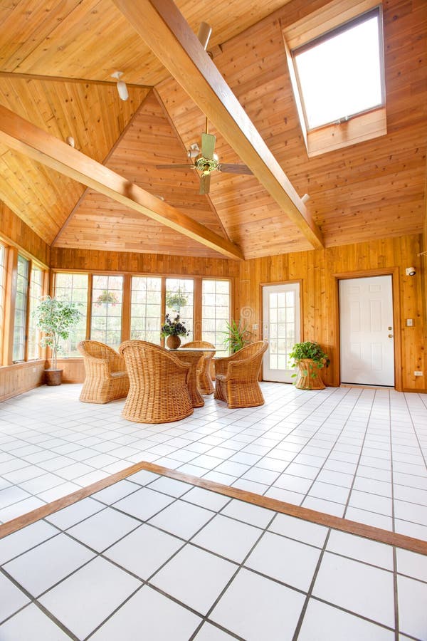 Wooden Wall Sun Room Interior royalty free stock photos Wooden Wall Sun Room Interior royalty free stock photos