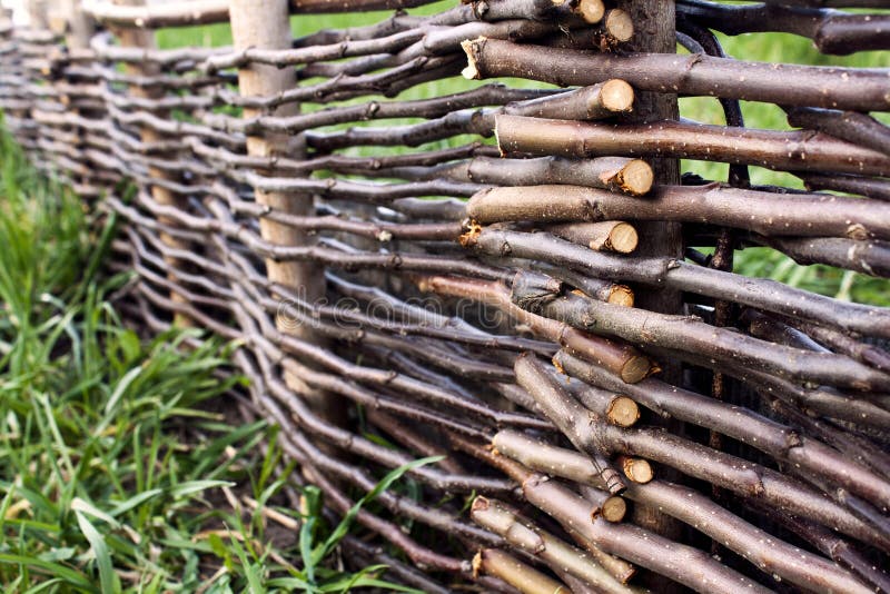 Wooden wattle-fence stock photo Wooden wattle-fence stock photo