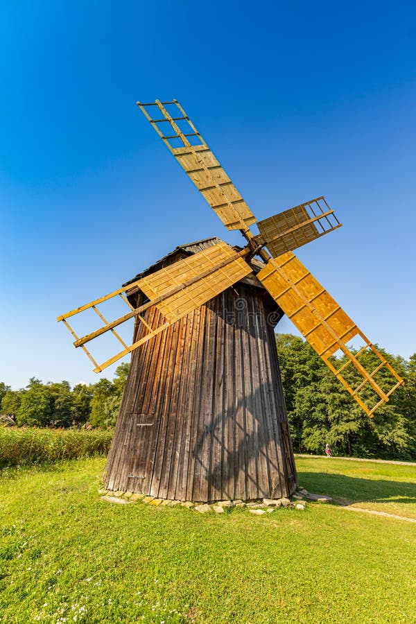 Wooden windmill royalty free stock photo Wooden windmill royalty free stock photo