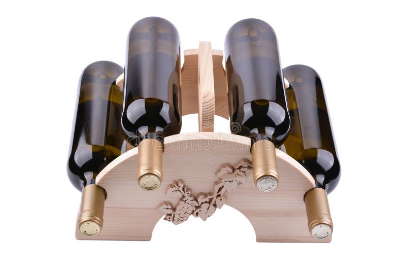 Wooden Wine Rack Isolated on White Stock Image Image of selection