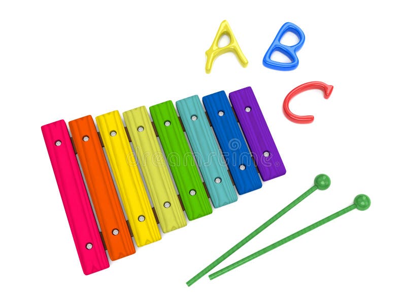 X is for Xylophone. Learn the Alphabet and Spelling. Stock Illustration