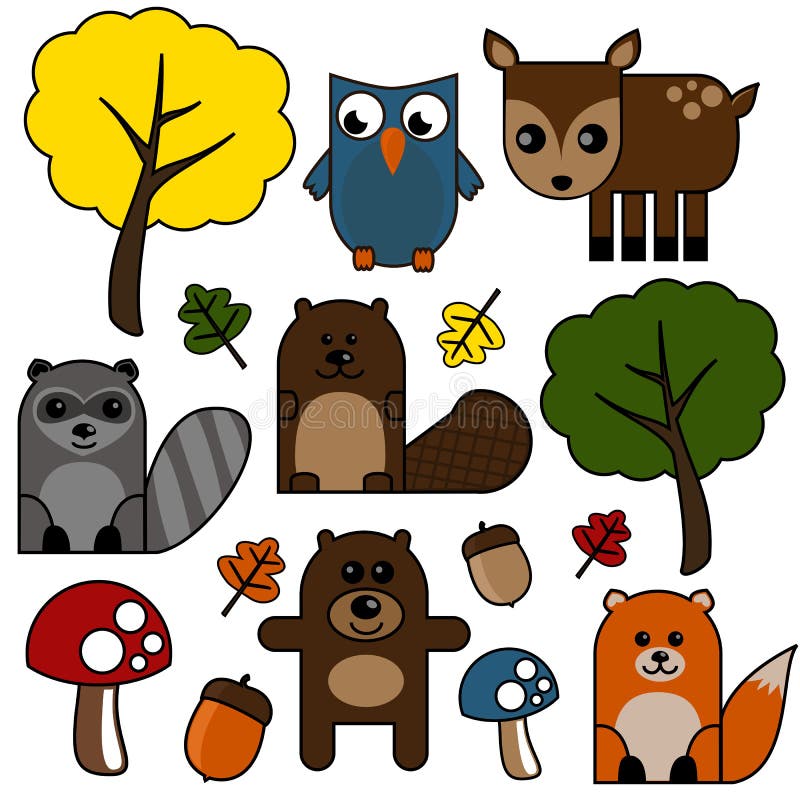 Woodland Creatures Pattern stock vector Illustration of pine 16625881