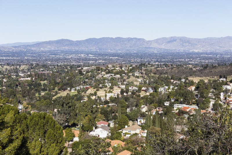 Woodland Hills zu Porter Ranch View stockbild Woodland Hills zu Porter Ranch View stockbild