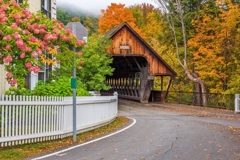 Woodstock, Vermont with Middle Covered Bridge