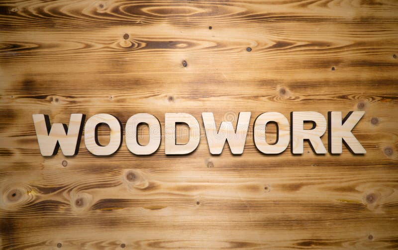 WOODWORK Word Made With Building Blocks On Wooden Board Stock Photo - Image  of material, sign: 140352808