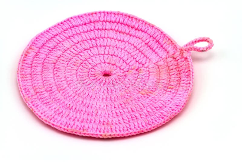 Wool Pot Holder / Pink Handmade Wool Pot Holder Isolated on Whit Stock Photo Image of cook