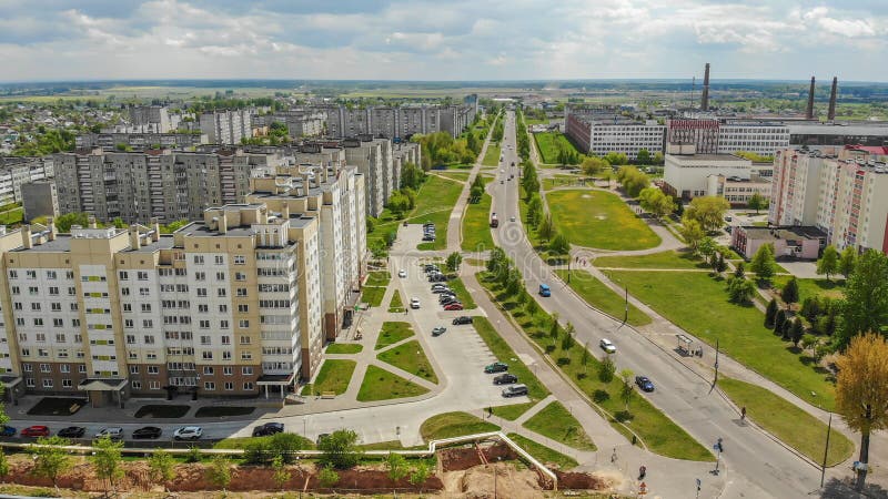 Woonbuurt Sloboda Stad Lida wit-rusland Mei 2019 Lucht Mening stock foto Woonbuurt Sloboda Stad Lida wit-rusland Mei 2019 Lucht Mening stock foto