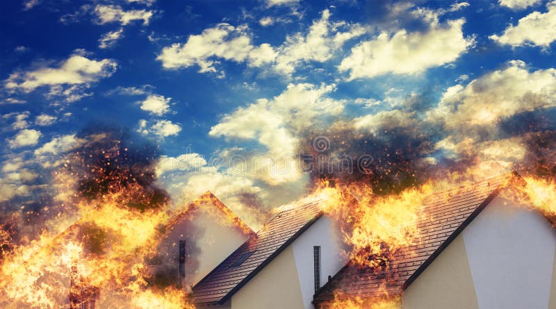 Residential homes in a straight line caught on fire. Residential homes in a straight line caught on fire.