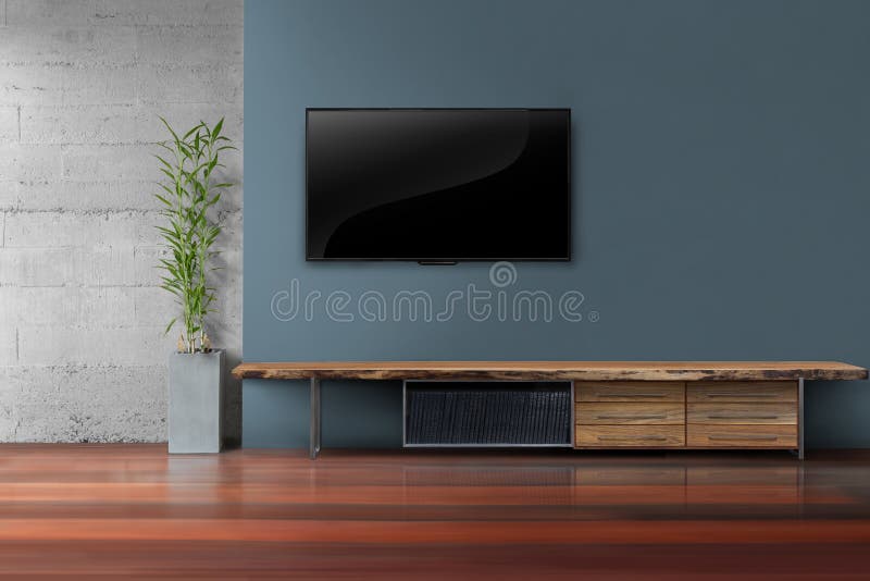 Uitgelezene Tv Op Muur Met Houten Plank Stockfoto's en afbeeldingen - Download QH-02