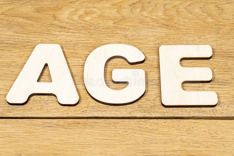 Wooden Word Age and Old Hands Stock Photo Image of character, roman 151856964