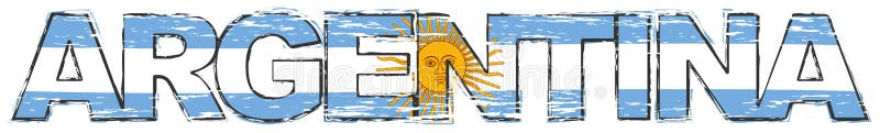 Word ARGENTINIË met Argentijnse nationale vlag onder het, verontruste grunge blik vector illustratie Word ARGENTINIË met Argentijnse nationale vlag onder het, verontruste grunge blik vector illustratie