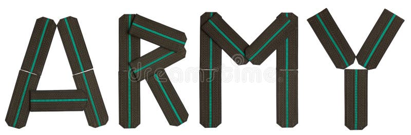 Word ARMY epaulets compound green letters military. Word art letters stock images, royalty-free photos and pictures