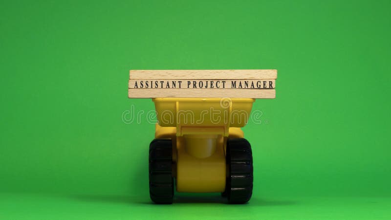 The word Assistant project manager is written on wooden sticks. Machine concept. job occupations stock images