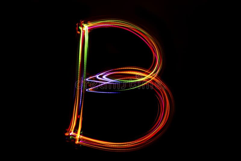 Word `B` writing from light. royalty free stock images Word `B` writing from light. royalty free stock images