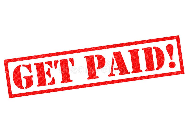 GET PAID! red Rubber Stamp over a white background. GET PAID! red Rubber Stamp over a white background.