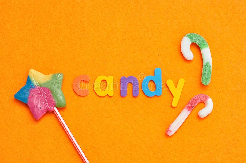 Word Candy Spelled Out In Alphabet Blocks Stock Photo Image of sign