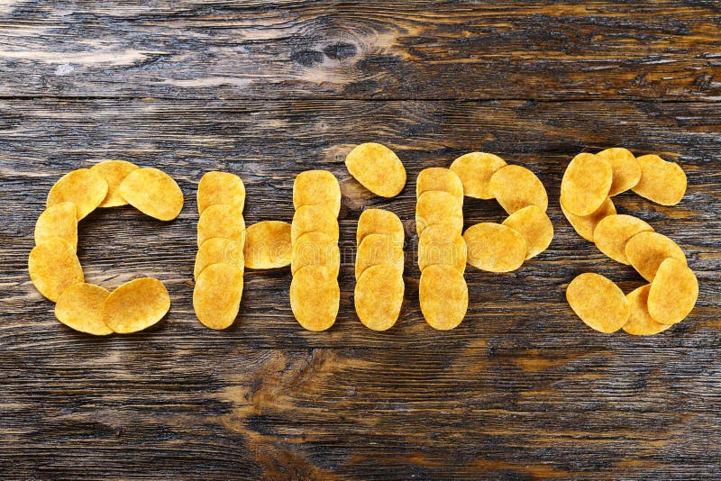 The Word Chips is Represented by Chips Stock Image Image of crispy