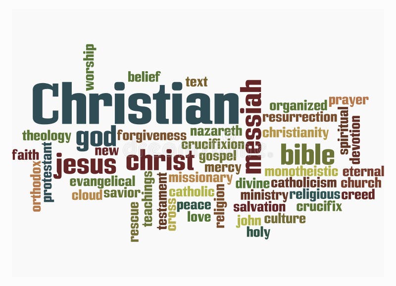 Word Cloud with CHRISTIAN Concept Create with Text only Stock ...