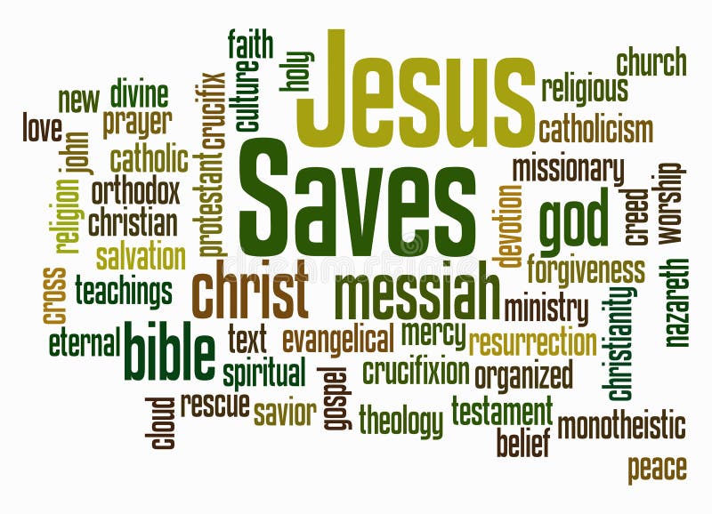 Word Cloud with JESUS SAVES Concept Create with Text only Stock Image ...