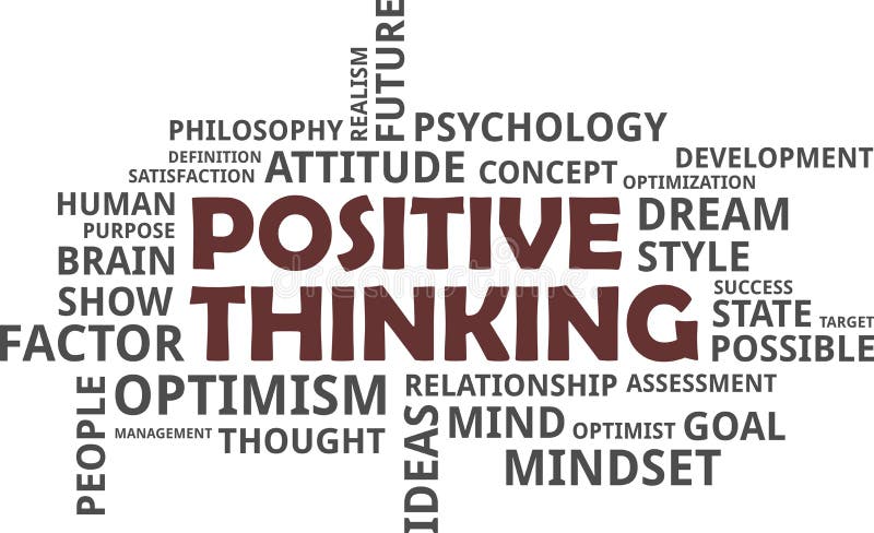 Word cloud - positive thinking stock illustration
