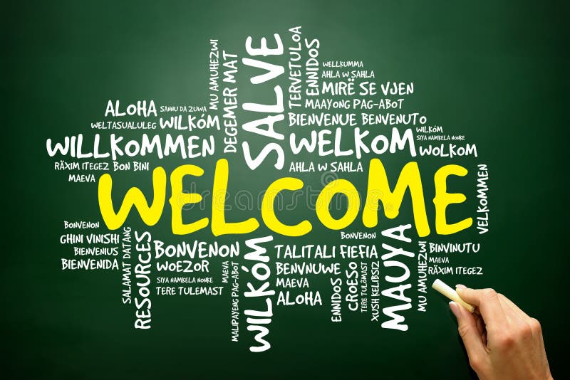 Word cloud of WELCOME in different languages, business concept royalty free stock photos