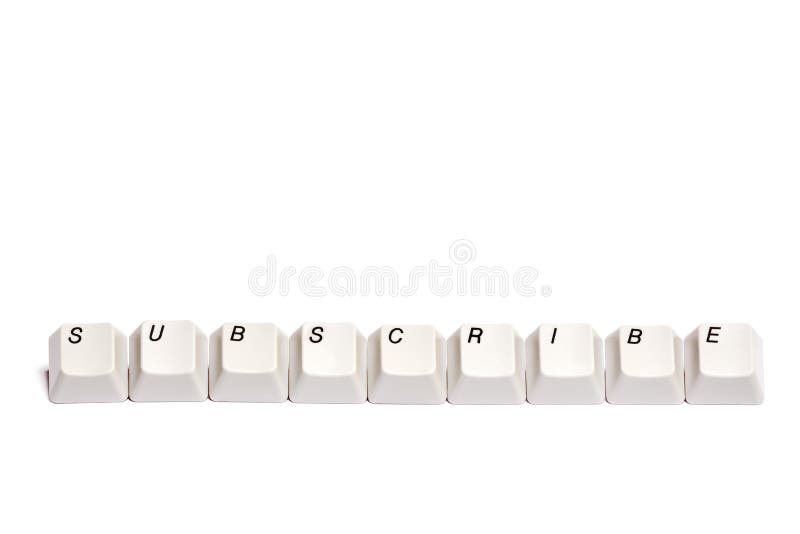 Word Collected from Computer Keypad Buttons Subscribe Isolated Stock Photo Image of keypad
