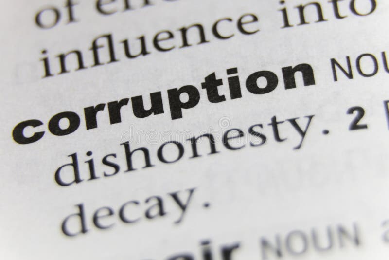 The Word Corruption Close Up Stock Photo Image of corruption, people
