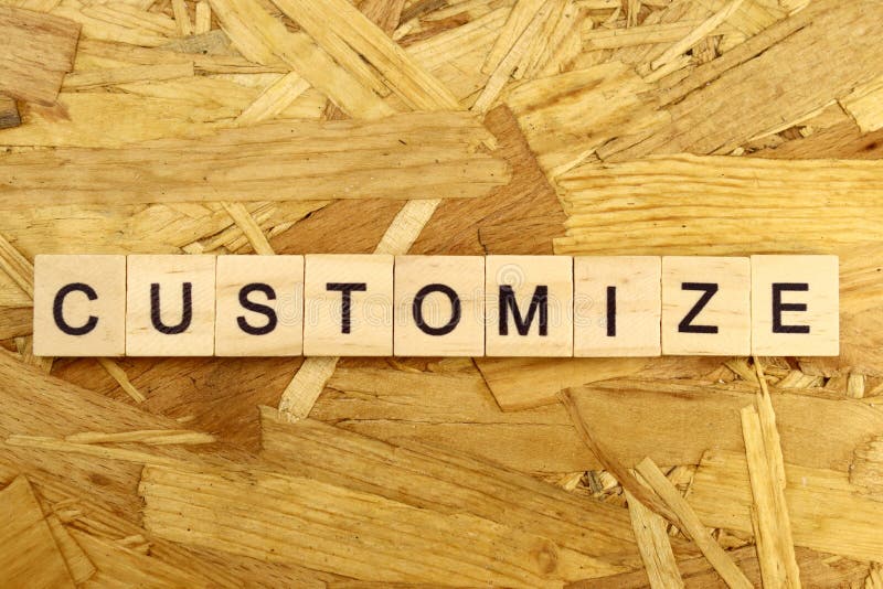 Word Customize on Cubes on Wooden Background Stock Photo Image of
