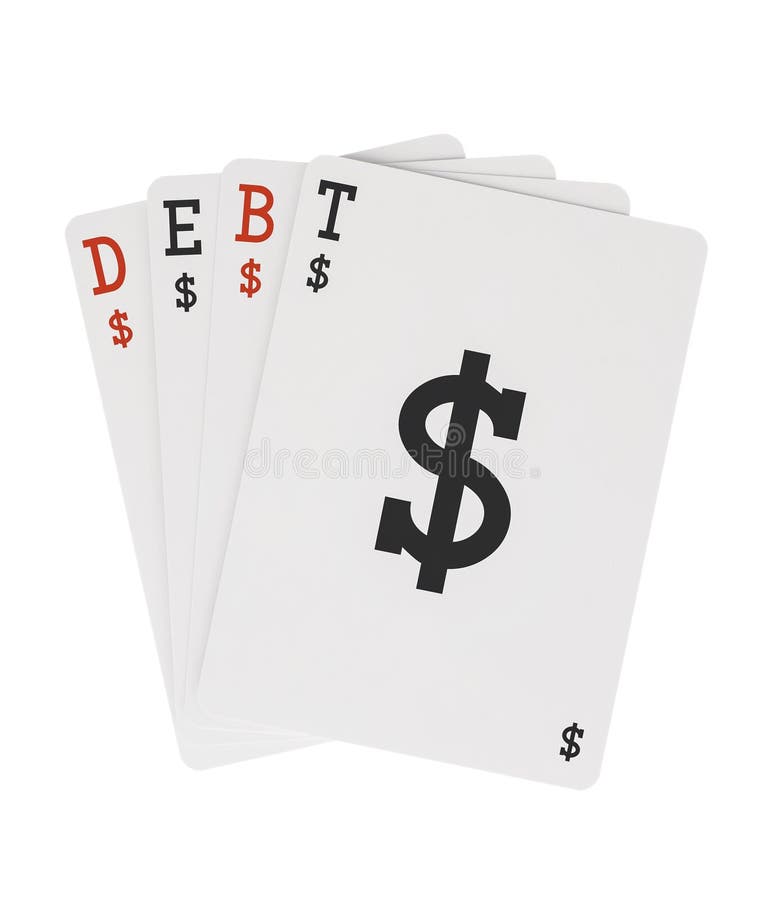 Gambling debt and business finance concept. Playing cards indicating the risks of financial trouble. Clipping path included. Gambling debt and business finance concept. Playing cards indicating the risks of financial trouble. Clipping path included.