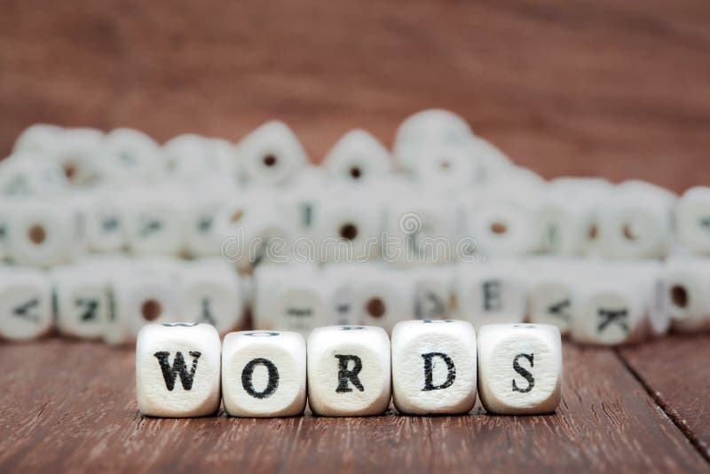 Word with Dice on White Background Stock Image Image of background