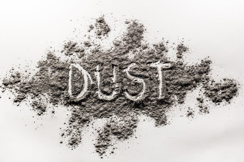 Word Dust Finger Written in a Pile of Dust Stock Photo Image of
