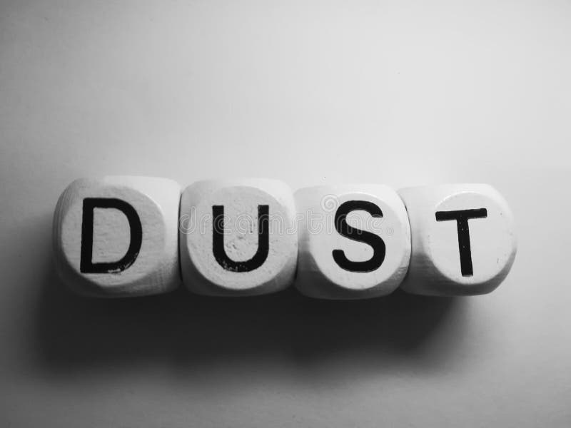 Word Dust Finger Written in a Pile of Dust Stock Photo Image of