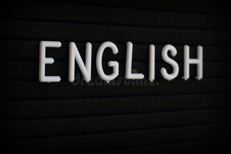 The Word English on a Notice Board Stock Photo Image of language