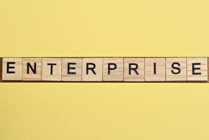 Word Enterprise Made from Wooden Letters Stock Image - Image of meaning