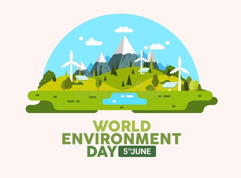 Word Environment Day Man Planting Plants Care of Sustainable Ecology