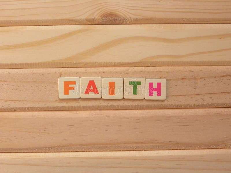 Word Faith on wood stockbild Word Faith on wood stockbild