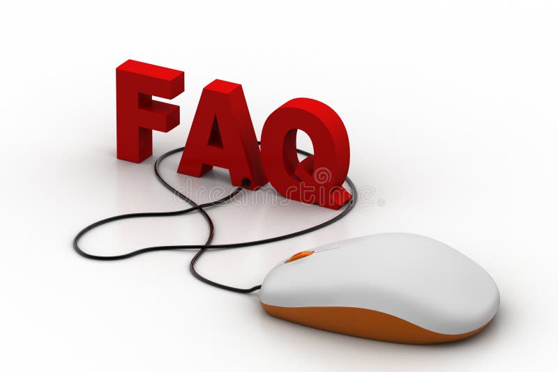 Word faq aan computermuis die wordt verbonden stock illustratie Word faq aan computermuis die wordt verbonden stock illustratie
