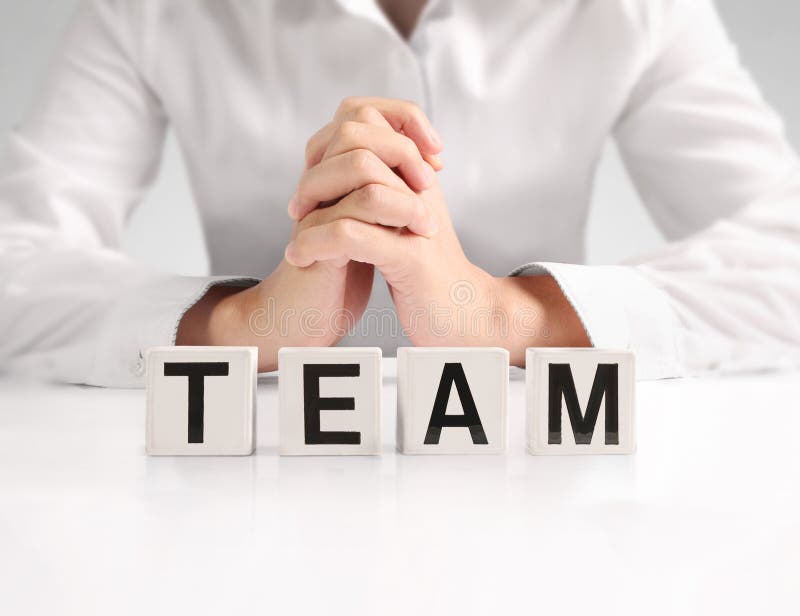 Word forming a box in hand royalty free stock image