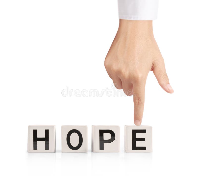 Word forming a box in hand royalty free stock photography