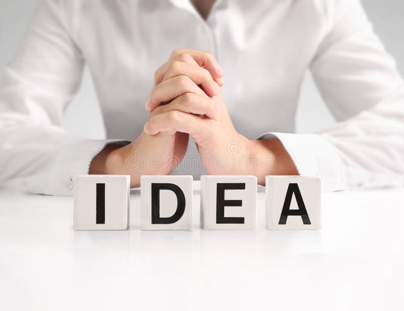 Word forming a box in hand stock images