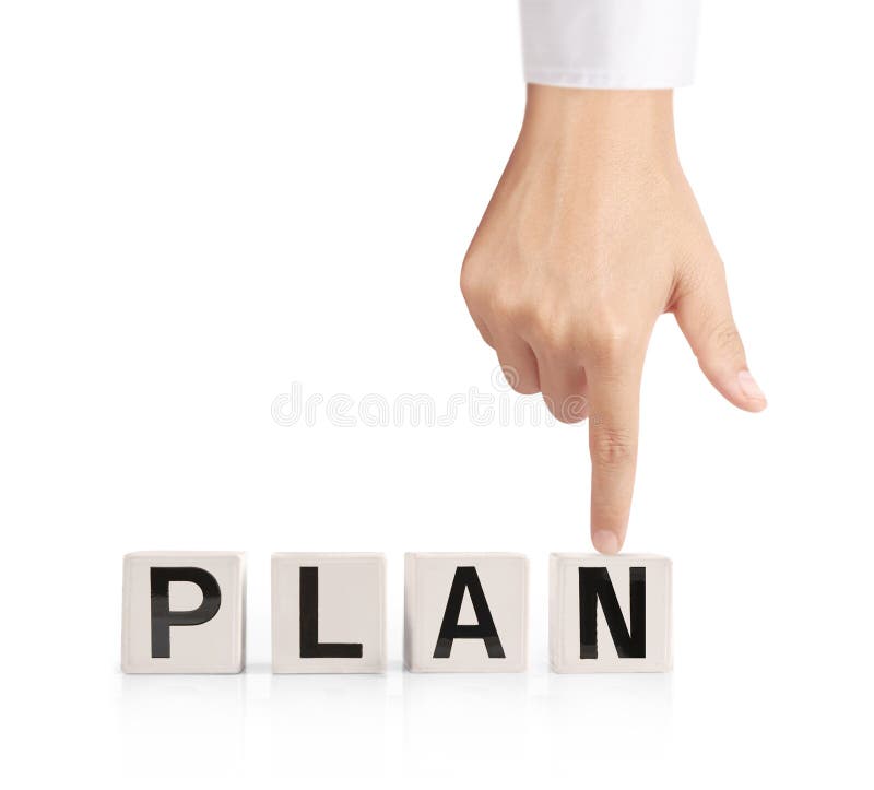 Word forming a box in hand stock image