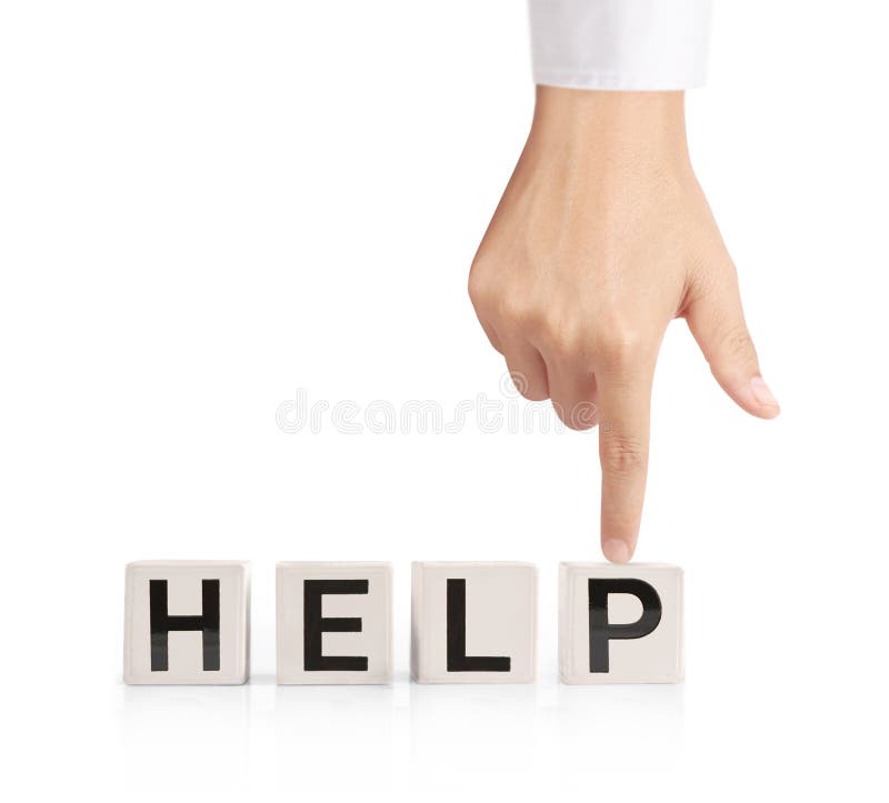 Word forming a box in hand stock photos