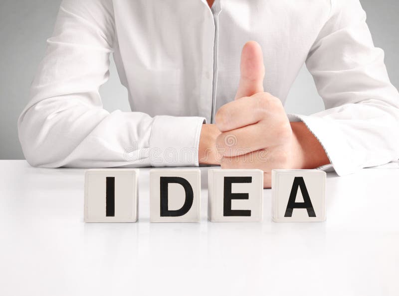 Word forming a box in hand stock images