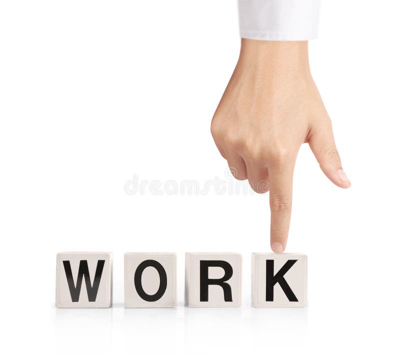 Word forming a box in hand stock photo