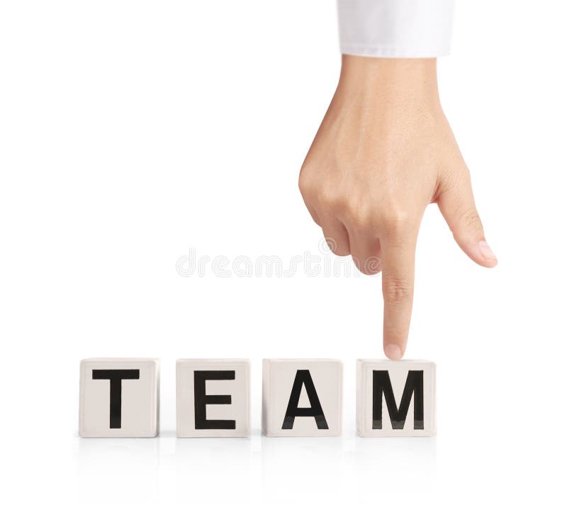 Word forming a box in hand stock photography