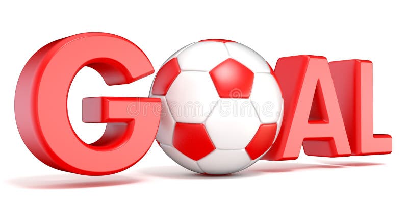 Word GOAL with the football, soccer ball. 3D royalty free illustration Word GOAL with the football, soccer ball. 3D royalty free illustration