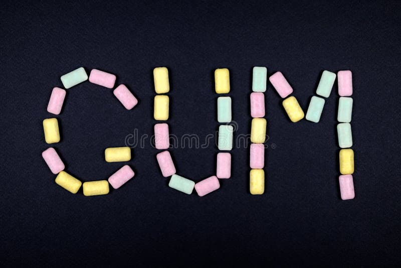 Word GUM Written with Chewing Gum Stock Photo Image of concept, gummy