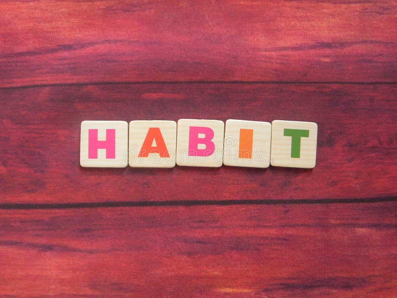 Word Habit on wood stockfoto. Bild von dunkel, schlüsselwort - 167494056