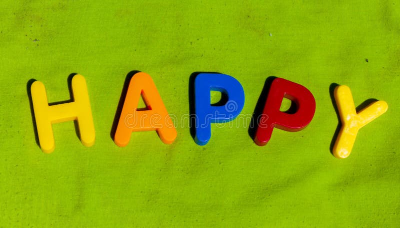 The word Happy composed from letters royalty free stock photo The word Happy composed from letters royalty free stock photo
